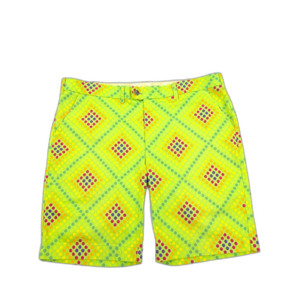 LOUDMOUTH Dot Matrix Golf Shorts Neon Green Maximalist Resort Athletic Frat Boy